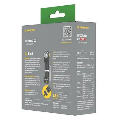 Lampe Frontale Armytek Wizard C2 WR – 1020 Lumens Warm / 230 Lumens Rouge - NYCTALOPE