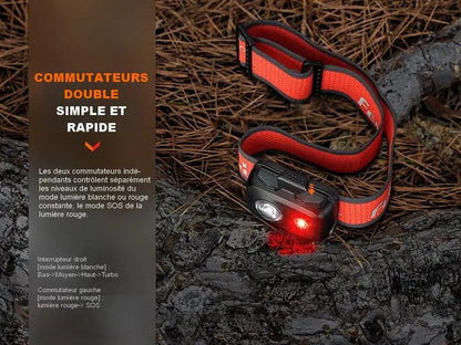 Lampe Frontale Fenix HL16 – 450 Lumens  NYCTALOPE  