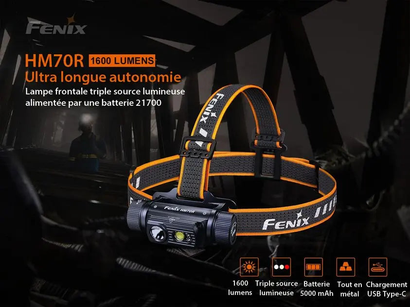 Lampe Frontale Fenix HM70R – 1600 Lumens - NYCTALOPE