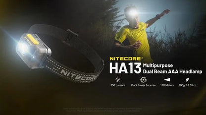 Lampe Frontale Nitecore HA13 – 350 Lumens – Lumière rouge  NYCTALOPE  