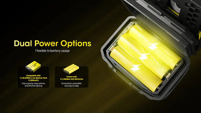 Lampe Frontale Nitecore HA23 UHE 600 Lumens - 3 températures de couleur - Double alimentation - IP68 - NYCTALOPE