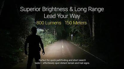 Lampe Frontale Nitecore HA27 UHE 800 Lumens - 3 températures de couleur - Triple alimentation  NYCTALOPE  