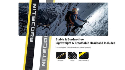Lampe Frontale Nitecore HA29 UHE 1200 Lumens - Triple Température de Couleur - Basses Températures -40°C - Batterie HLB2500