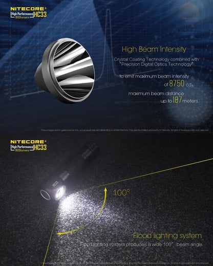 Lampe Frontale Nitecore HC33 – 1800 Lumens  NYCTALOPE  