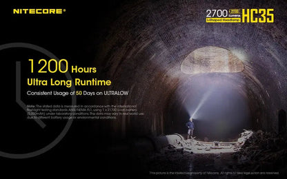 Lampe Frontale Nitecore HC35 – 2700 Lumens  NYCTALOPE  