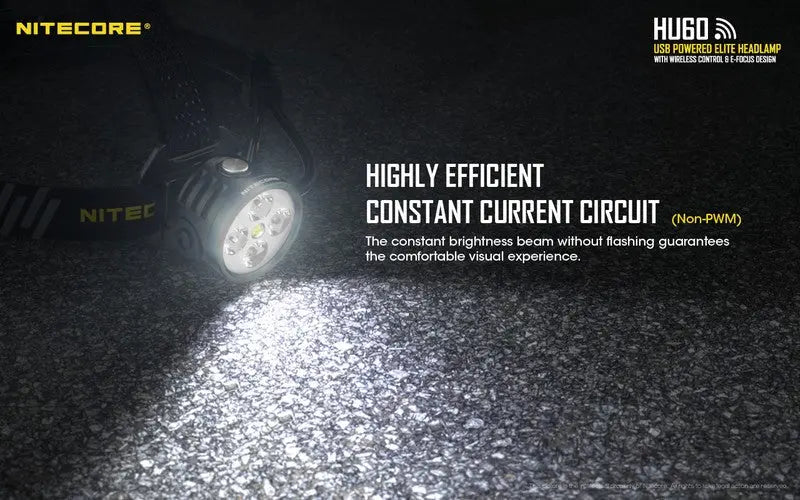 Lampe Frontale Nitecore HU60 – 1600 Lumens  NYCTALOPE  