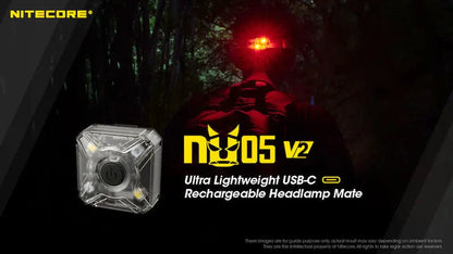 Lampe Frontale Nitecore NU05V2 KIT – 40 Lumens  NYCTALOPE  