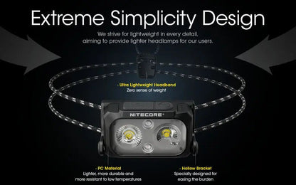 Lampe Frontale Nitecore NU25UL – 400 Lumens  NYCTALOPE  