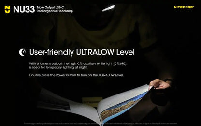 Lampe Frontale Nitecore NU33 – 700 Lumens  NYCTALOPE  