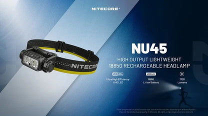 Lampe Frontale Nitecore NU45 – 1700 Lumens  NYCTALOPE  