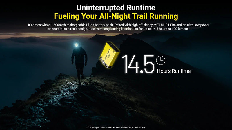 Lampe Frontale Nitecore UT27 - 800 Lumens livrée avec une batterie HLB1500 - version 2025  NYCTALOPE  