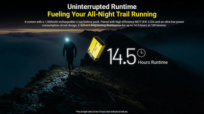 Lampe Frontale Nitecore UT27 - 800 Lumens livrée avec une batterie HLB1500 - version 2025  NYCTALOPE  