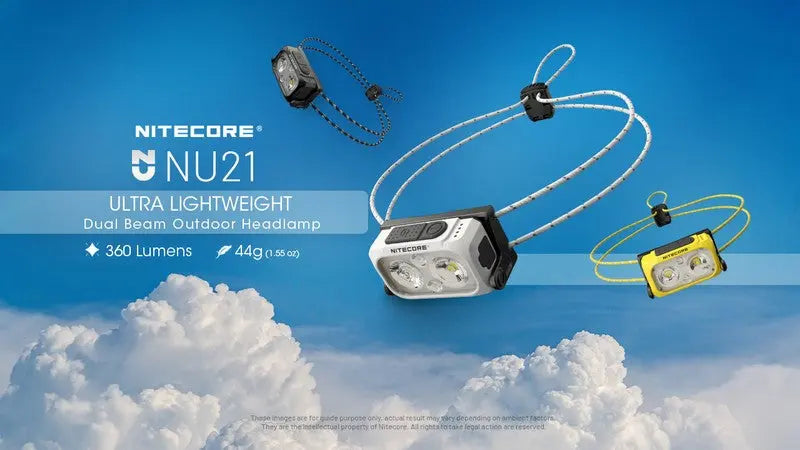 Lampe Frontale spéciale course Nitecore NU21 Noir – 360 Lumens – Rechargeable  NYCTALOPE  