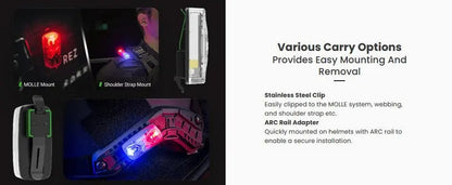 Lampe Multi-signal Nextorch UT41 - 5 couleurs + IR - lumière de secours de sécurité et d'avertissement - Rechargeable USB-C  NYCTALOPE  