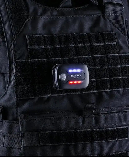Lampe Multifonction Nextorch UT22L (Molle et Clip) - 11 Lumens - rouge et bleu clignotant - warning light  NYCTALOPE  