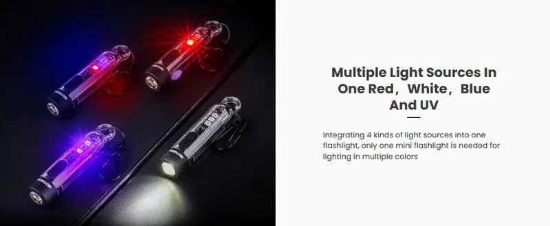 Lampe Nextorch K40 - 300 Lumens / UV / flash rouge et bleu, rechargeable, pour porte-clés  NYCTALOPE  