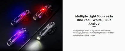 Lampe Nextorch K40 - 300 Lumens / UV / flash rouge et bleu, rechargeable, pour porte-clés  NYCTALOPE  