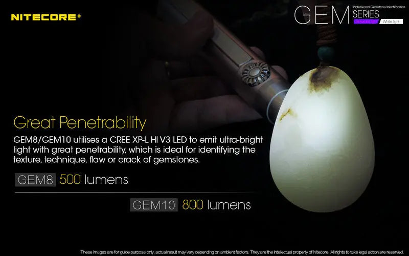Lampe Nitecore GEM10UV – 3000mW 365nm Ultraviolet  NYCTALOPE  