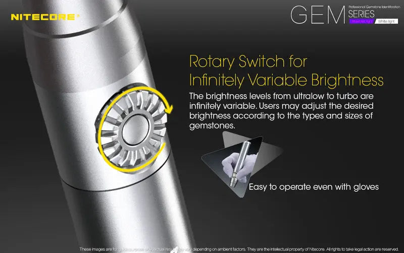Lampe Nitecore GEM10UV – 3000mW 365nm Ultraviolet  NYCTALOPE  
