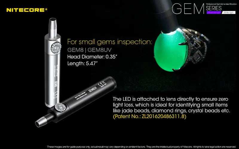 Lampe Nitecore GEM10UV – 3000mW 365nm Ultraviolet  NYCTALOPE  