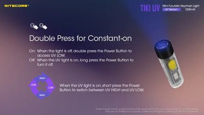 Lampe Nitecore TIKI UV – 1000mW 365nm rechargeable, pour porte-clés  NYCTALOPE  