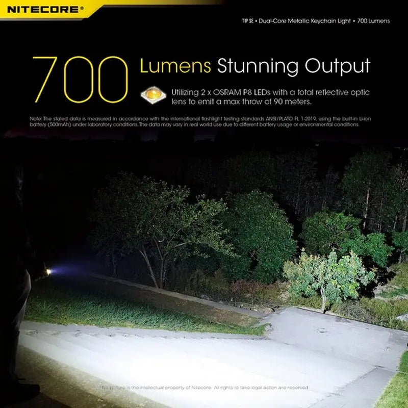 Lampe Nitecore TIP SE – 700 Lumens - Rechargeable USB-C - NYCTALOPE