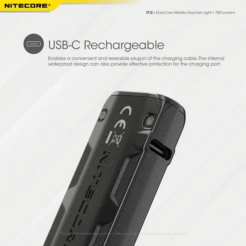 Lampe Nitecore TIP SE – 700 Lumens - Rechargeable USB-C - NYCTALOPE