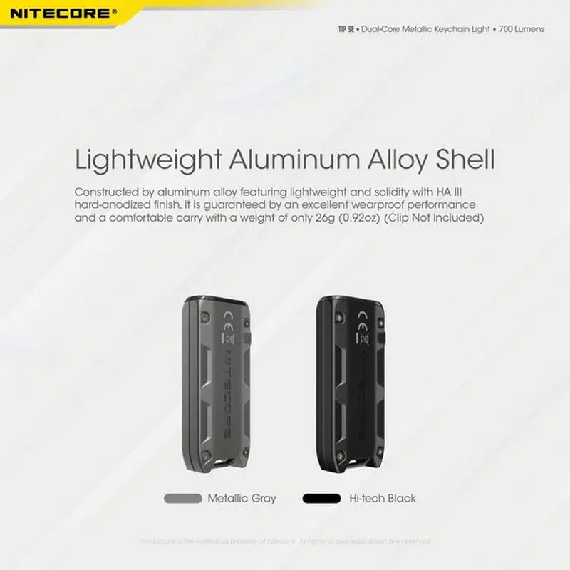 Lampe Nitecore TIP SE – 700 Lumens - Rechargeable USB-C - NYCTALOPE