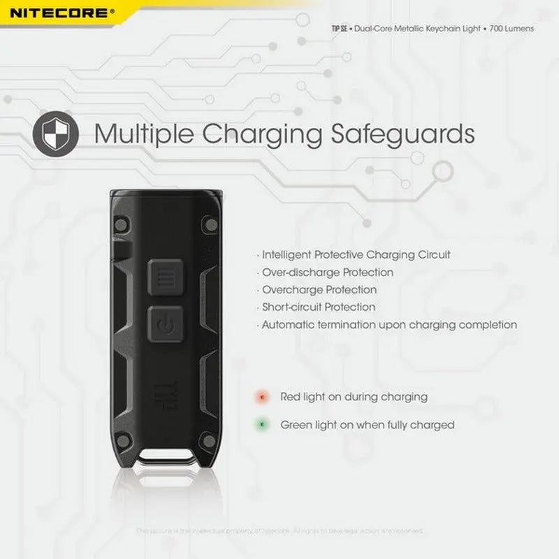 Lampe Nitecore TIP SE – 700 Lumens - Rechargeable USB-C - NYCTALOPE