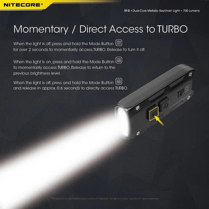 Lampe Nitecore TIP SE – 700 Lumens - Rechargeable USB-C - NYCTALOPE