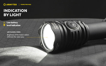 Lampe torche Armytek Viking Pro Max 5300 Lumens - Batterie 21700 Li-Ion 5000mAh - Portée de 355 mètres