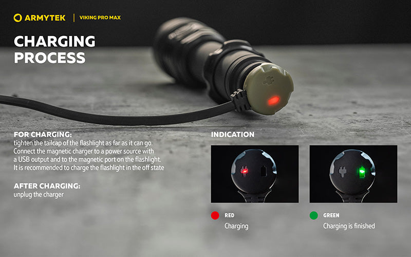 Lampe torche Armytek Viking Pro Max 5300 Lumens - Batterie 21700 Li-Ion 5000mAh - Portée de 355 mètres