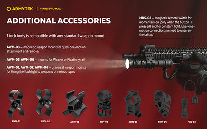 Lampe torche Armytek Viking Pro Max 5300 Lumens - Batterie 21700 Li-Ion 5000mAh - Portée de 355 mètres