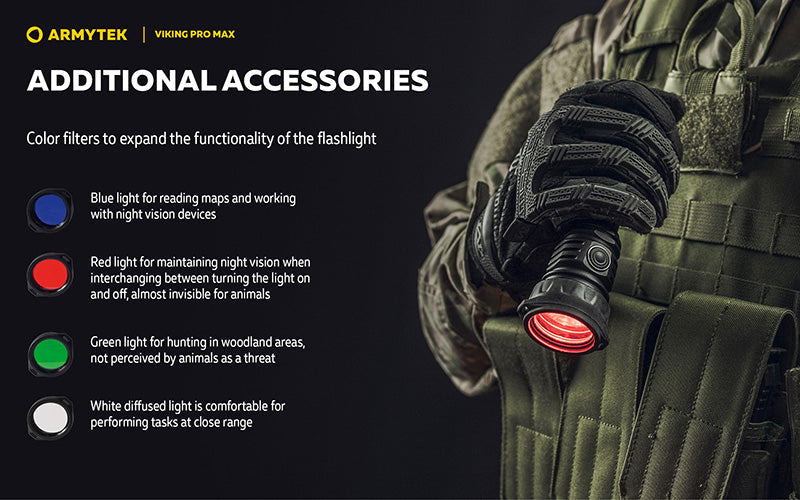 Lampe torche Armytek Viking Pro Max 5300 Lumens - Batterie 21700 Li-Ion 5000mAh - Portée de 355 mètres