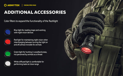 Lampe torche Armytek Viking Pro Max 5300 Lumens - Batterie 21700 Li-Ion 5000mAh - Portée de 355 mètres