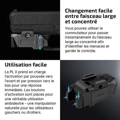 Lampe Tactique Olight Osight PL X 1200 Lumens - Double Faisceau - Rail Universel - Rechargeable USB-C  NYCTALOPE  