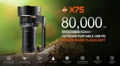 Lampe Torche Acebeam X75 – 80000 Lumens  NYCTALOPE  