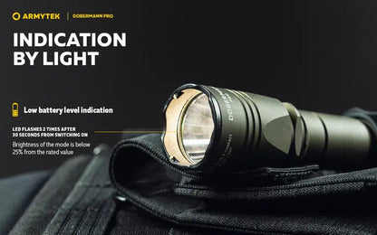Lampe Torche Armytek Dobermann Pro OLIVE Magnet USB – 1400 Lumens - WARM  NYCTALOPE  