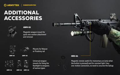Lampe Torche Armytek Dobermann Pro OLIVE Magnet USB – 1400 Lumens - WARM  NYCTALOPE  