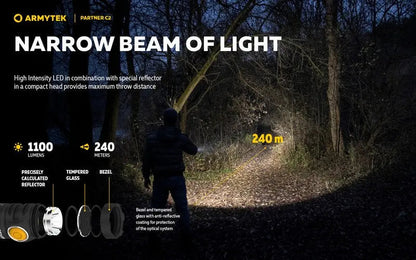 Lampe Torche Armytek Partner C2 V4 Magnet USB – 1100/1020 Lumens  NYCTALOPE  