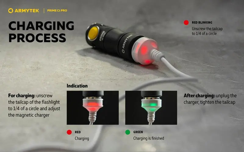 Lampe Torche Armytek Prime C1 PRO V4 Magnet USB – 1000/930 Lumens  NYCTALOPE  