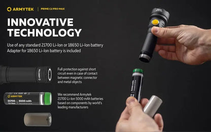 Lampe Torche Armytek Prime C2 PRO MAX V4 Magnet USB – 4000/3720 Lumens  NYCTALOPE  