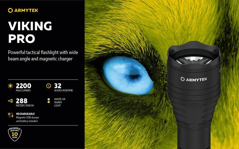 Lampe Torche Armytek Viking Pro Magnet USB – 2200/2050 Lumens - NYCTALOPE