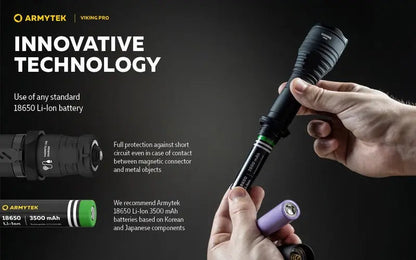 Lampe Torche Armytek Viking Pro Magnet USB – 2200/2050 Lumens - NYCTALOPE