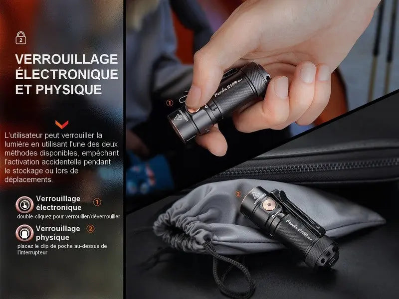 Lampe Torche Fenix E18R V2.0 – 1200 Lumens  NYCTALOPE  