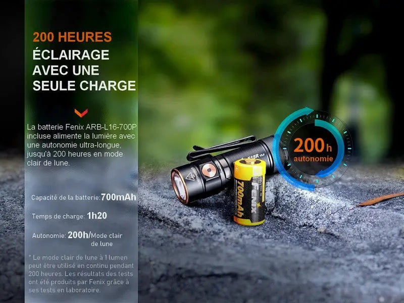 Lampe Torche Fenix E18R V2.0 – 1200 Lumens  NYCTALOPE  