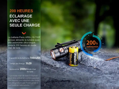 Lampe Torche Fenix E18R V2.0 – 1200 Lumens  NYCTALOPE  