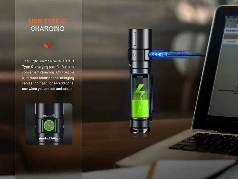 Lampe Torche Fenix E28R V2.0 - 1700 Lumens - Rechargeable USB-C  NYCTALOPE  