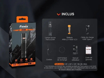 Lampe Torche Fenix E35R – 3100 Lumens - NYCTALOPE