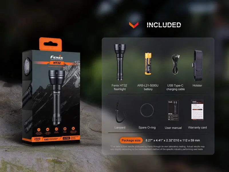 Lampe Torche Fenix HT32 – 2500 Lumens - Longue portée  NYCTALOPE  